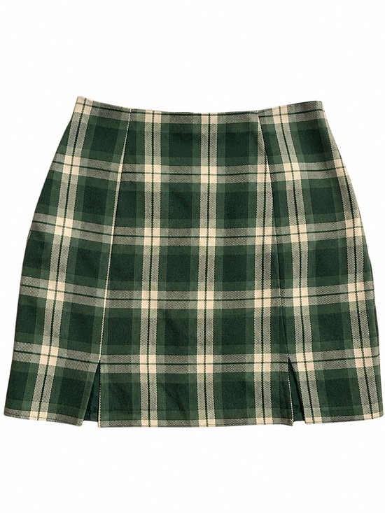 Blue Rain Dresses & Skirts - Blue Rain Green Plaid Mini Skirt Size Small Preppy Schoolgirl Y2K